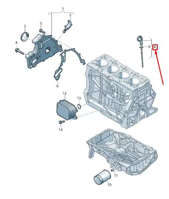 NEW VW TOURAN 5T ENGINE OIL DIP STICK 05E115611B