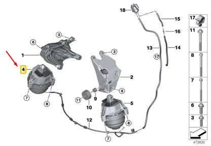 NEW BMW 5 G30 RIGHT SIDE ENGINE MOUNT 22116883514 6883514 ORIGINAL