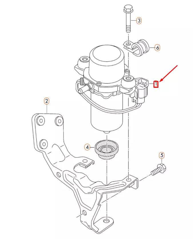 NEW VOLKSWAGEN JETTA A6 BRAKE ELECTRIC VACUUM PUMP 1K0612181B ORIGINAL