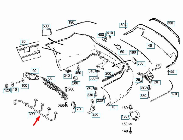 NEW MERCEDES-BENZ E-CLASS COUPE C207 REAR PARKING SENSOR WIRING A2074401508