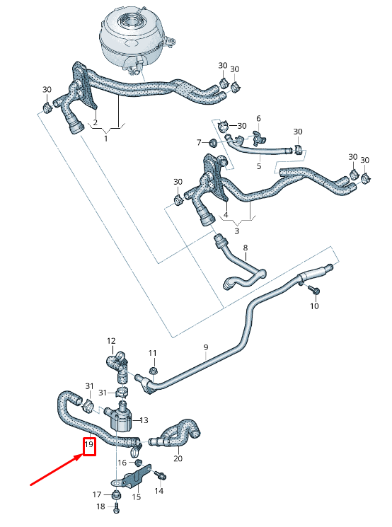 NEW AUDI A6 4A C8 ENGINE COOLANT HOSE 4K0819374AB ORIGINAL