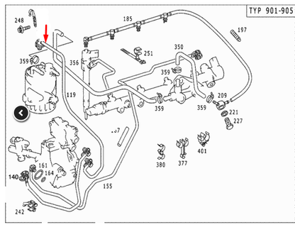 NEW MB SPRINTER 903 DIESEL 2.9 FUEL FILTER PIPE HOSE LINE A6110702032 ORIGINAL