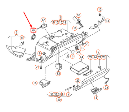 new audi a6 c7 glove compartment box valve 3b081635501c original