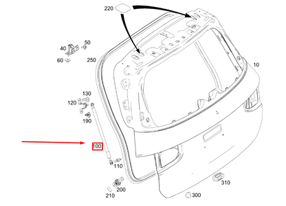 new mb glb x247 rear panel door left pneumatic spring a2479800364 original
