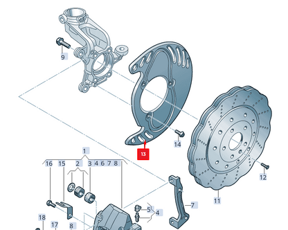 NEW AUDI RSQ3 8U FRONT RIGHT BRAKE DISC PROTECTION 8U0615312 ORIGINAL