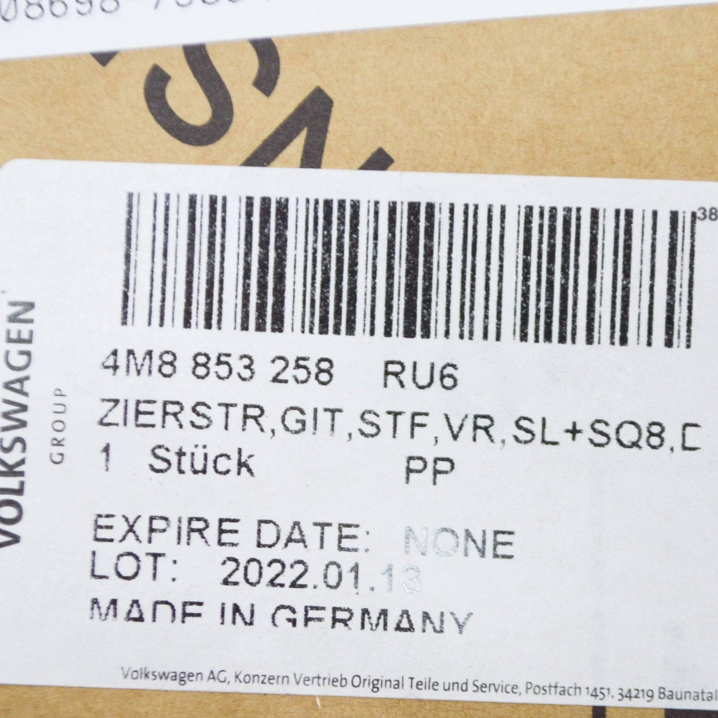 NEW AUDI Q8 FRONT BUMPER RIGHT DECORATIVE FRAME 4M8853258RU6