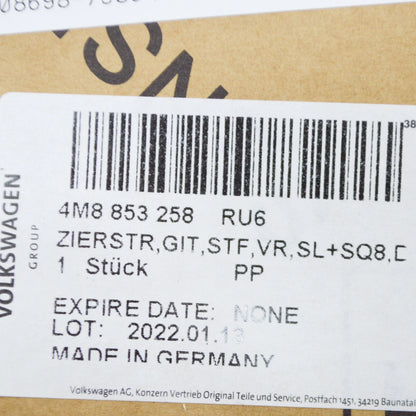 NEW AUDI Q8 FRONT BUMPER RIGHT DECORATIVE FRAME 4M8853258RU6