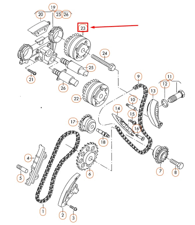 NEW AUDI Q7 4L OUTLET CAMSHAFT ADJUSTER 03H109088D ORIGINAL