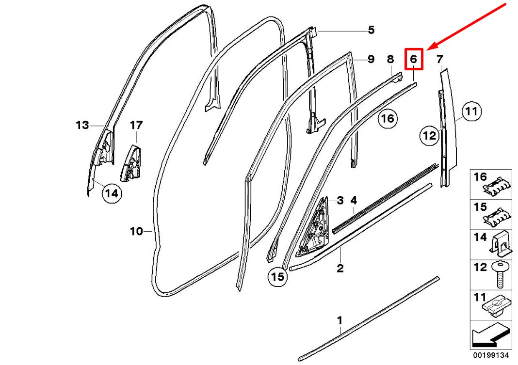 NEW BMW X5 E70 FRONT LEFT DOOR WINDOW FRAME TOP STRIP 51337174387 7174387