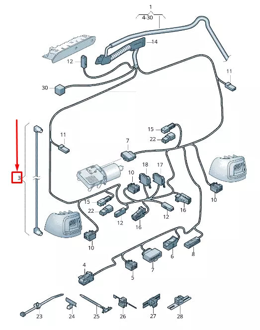 NEW VW SHARAN 7N REAR CAMERA ADAPTER CABLE LOOM 7N0971327A