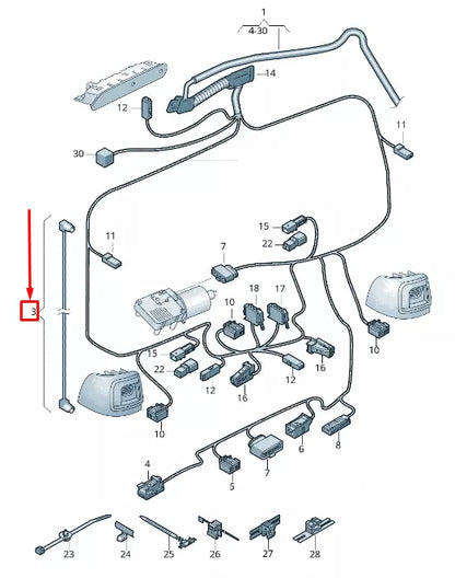 NEW VW SHARAN 7N REAR CAMERA ADAPTER CABLE LOOM 7N0971327A