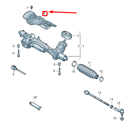 NEW VOLKSWAGEN TIGUAN AD1 STEERING GEAR HEAT PROTECTION 5Q1423981H ORIGINAL