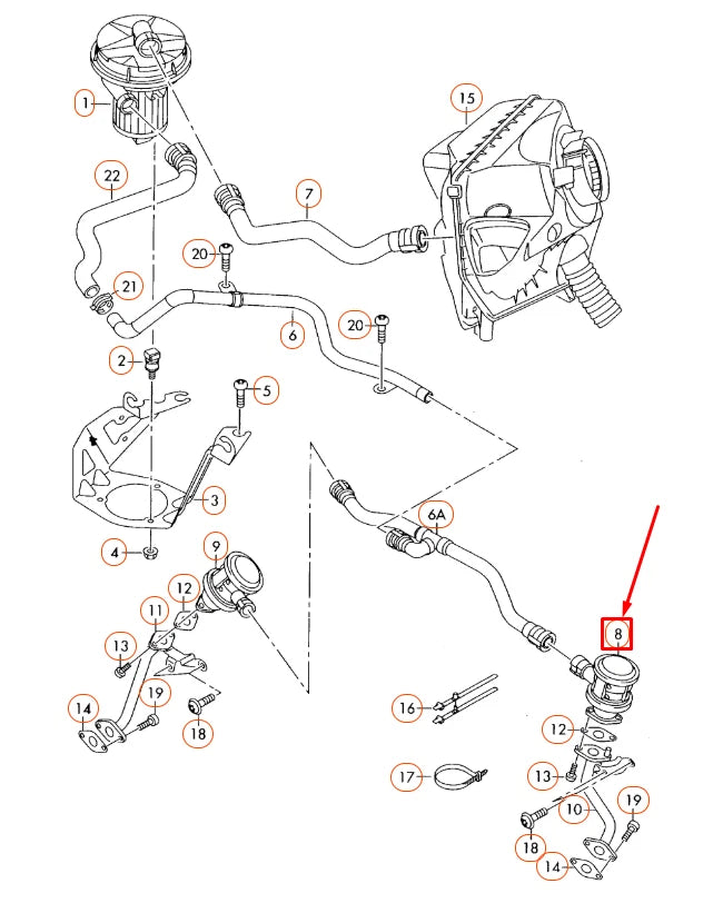 NEW AUDI A6 C6 SECONDARY AIR PUMP KOMBI VALVE 079131101H ORIGINAL
