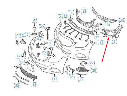 NEW MERCEDES-BENZ E-CLASS W212 FRONT BUMPER LEFT BRACKET A2128853765 ORIGINAL