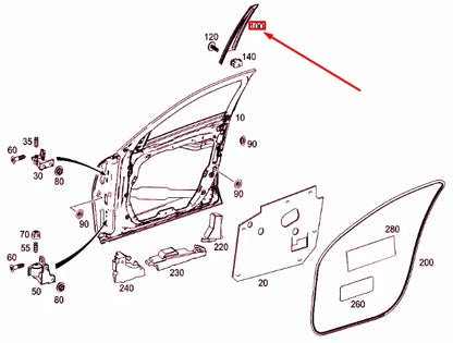 NEW MB C W205 FRONT RIGHT DOOR B-PILLAR OUTSIDE MOLDING A2056900887 ORIGINAL