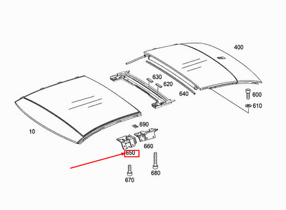 new mercedes-benz s w222 front right roof mounting consule a2227870142 original