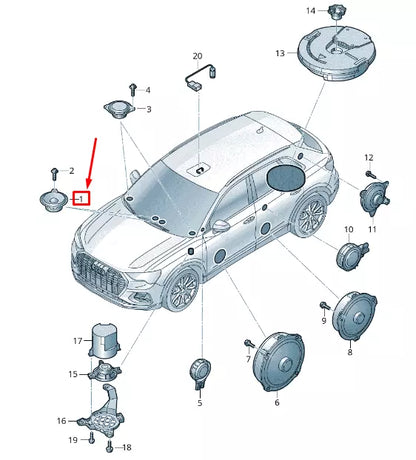 NEW AUDI Q3 F3 FRONT CENTER DASHBOARD LOUDSPEAKER 83A035454