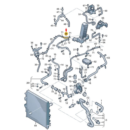 NEW VW TOUAREG 7P MK2 COOLANT HOSE 057121052B