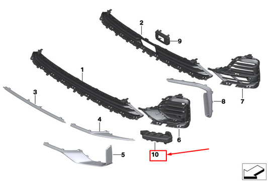 new bmw x7 g07 front left bumper fog lamp cover 51117498861 original