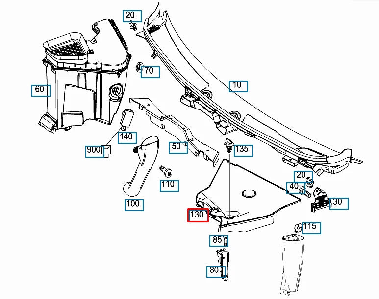 NEW MB SL R231 FRONT RIGHT WATER DRAINAGE COVER LHD A2316870507 ORIGINAL