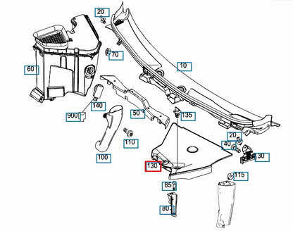 NEW MB SL R231 FRONT RIGHT WATER DRAINAGE COVER LHD A2316870507 ORIGINAL
