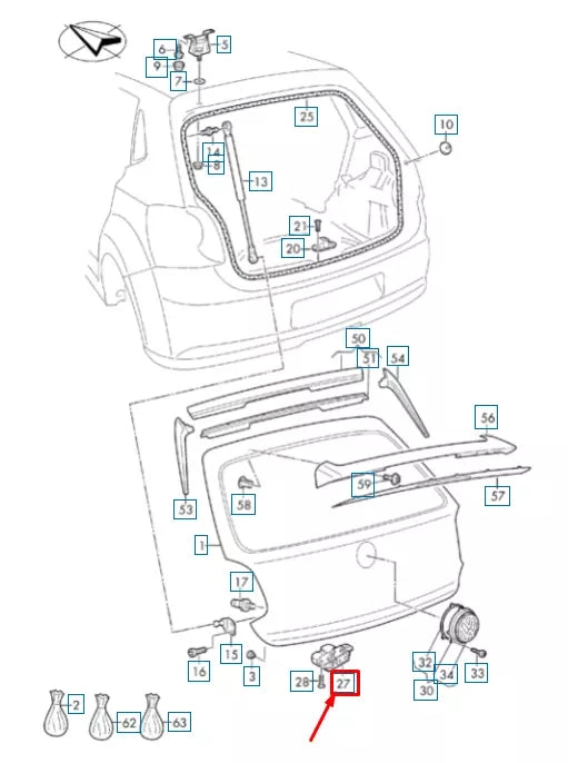 NEW VW POLO 6R, 6C REAR TAILGATE LOCK 6R0827505G 9B9 6R0827505G9B9 ORIGINAL