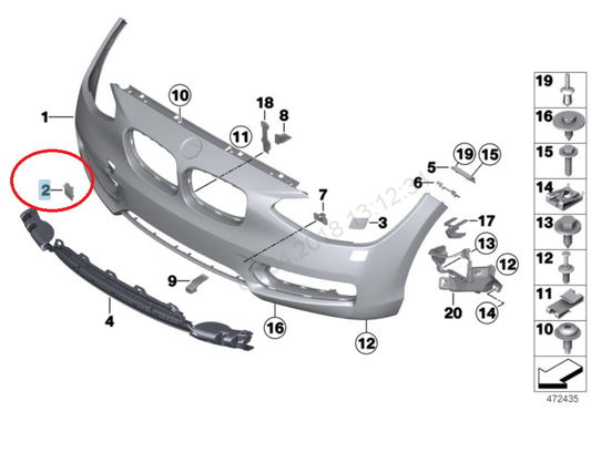 new bmw 1 f21 front bumper tow hook eye cover 51117292947 7292947 2014 original