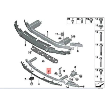 NEW BMW 5 G30 FRONT BUMPER REINFORCEMENT MOUNT LOWER 51117385290 ORIGINAL