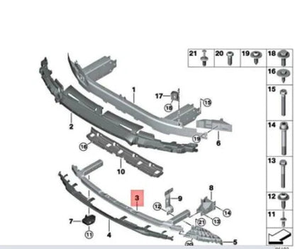 NEW BMW 5 G30 FRONT BUMPER REINFORCEMENT MOUNT LOWER 51117385290 ORIGINAL