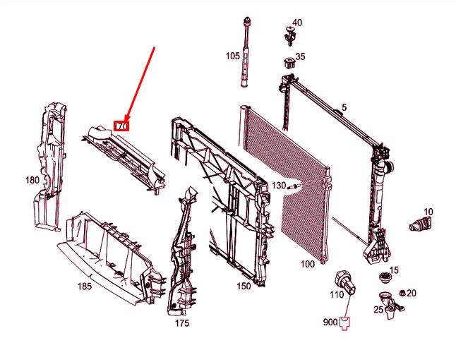 NEW MERCEDES-BENZ VITO W447 RADIATOR TOP AIR DUCT A4475050030 ORIGINAL