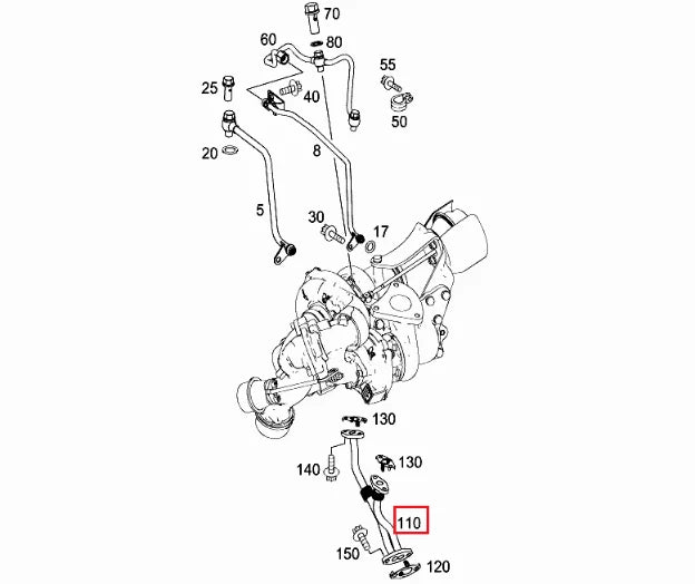 NEW MB E W212 OIL RETURN HOSE E200 PETROL 1.8 A6511800722 ORIGINAL