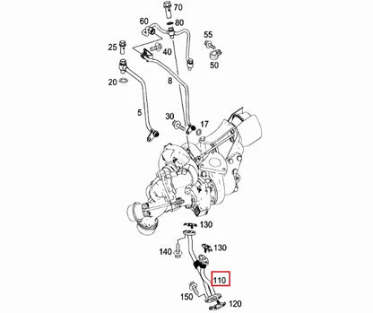 NEW MB E W212 OIL RETURN HOSE E200 PETROL 1.8 A6511800722 ORIGINAL
