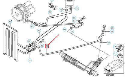 NEW BMW 5 E39 HYDRO STEERING OIL RETURN PIPE 32411095079 1095079 ORIGINAL