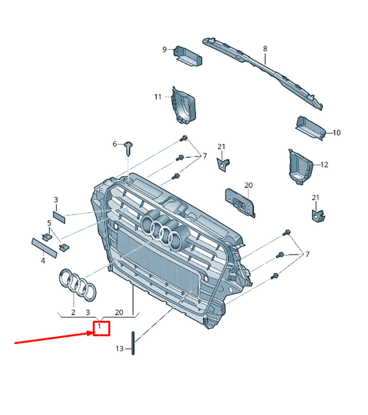 new audi a3 sportback 8v front radiator grille 8v5853651c1qp original