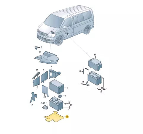 NEW VOLKSWAGEN TRANSPORTER T6 BATTERY INSULATION 7E0915448A