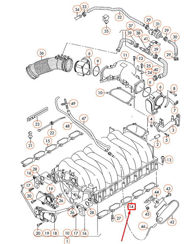 NEW AUDI A6 C6 LEFT INTAKE MANIFOLD GASKET SEAL 07L133073E ORIGINAL