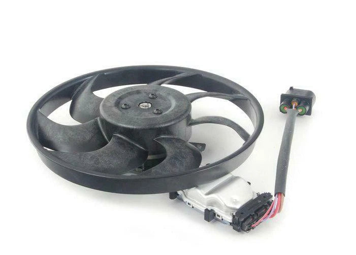 NEW AUDI Q7 4L LEFT RADIATOR FAN WITH CONTROL UNIT 7L0959455F ORIGINAL