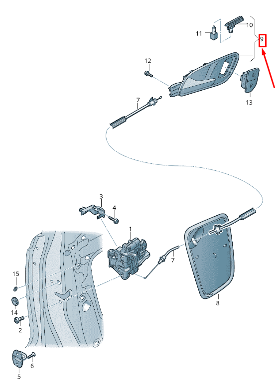 new audi q3 8u front left inner opening handle rhd 8u2837019a4pk original