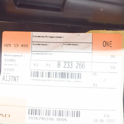 NEW BMW 3 E46 ACTIVATED CHARCOAL FILTER BOTTOM COVER 51718233266 ORIGINAL