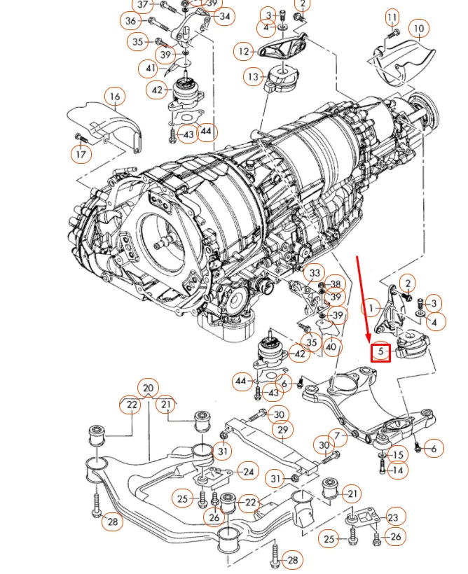 NEW AUDI A8 D3 GEARBOX TRANSMISSION MOUNT 4E0399151AP ORIGINAL