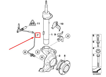 NEW BMW 3 CABRIO E93 FRONT RIGHT ABS SENSOR 7853586 34527853586 ORIGINAL
