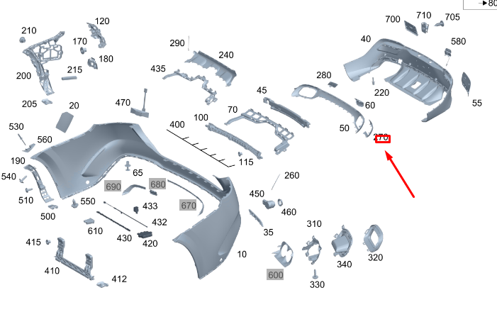 NEW MERCEDES-BENZ GLE W167 COUPE REAR LEFT BUMPER COVER A1678853101 ORIGINAL
