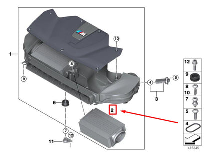 NEW BMW X6 F16, F86 ENGINE AIR FILTER 13717850056 7850056 ORIGINAL