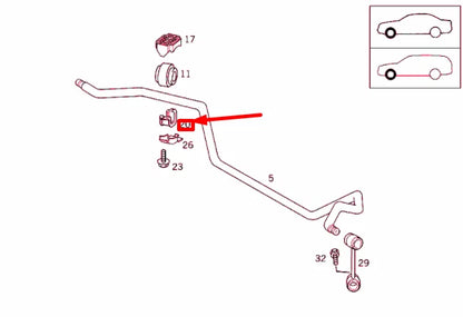 NEW MERCEDES-BENZ E W210 FRONT SWAY BAR BRACKET A2103230440 ORIGINAL
