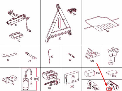 NEW MERCEDES-BENZ E-CLASS W211 FIRST AID KIT A2118600250 ORIGINAL