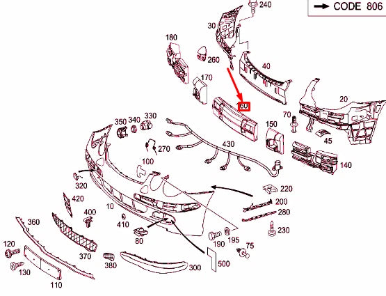 NEW MB E W211 FRONT BUMPER IMPACT ABSORBER CENTRAL A2118850037 ORIGINAL