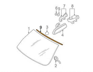 NEW BMW X5 E53 FRONT UPPER WINDSHIELD MOULDING TRIM SEAL 51317182004