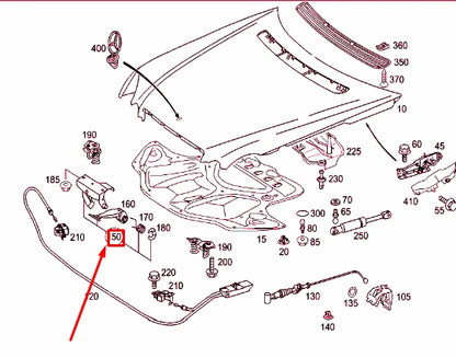 NEW MERCEDES-BENZ E W211 ENGINE HOOD RETAINING HOOK A2118800564 ORIGINAL