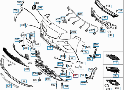 NEW MERCEDES BENZ W176 FRONT LEFT SPOILER FLAP A1768850138 ORIGINAL