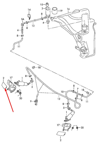 NEW AUDI A5 8T RIGHT HEADLIGHT WASHER COVER CAP 8T0955276AGRU 2010 ORIGINAL